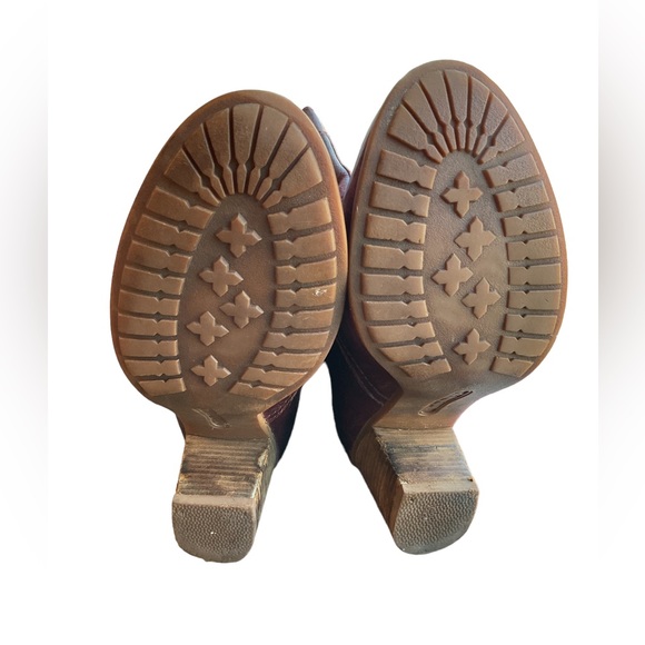 1790-TIMBERLAND Rudston Red/Brown tone Pull-on Leather Women’s Heeled Boots - Picture 9 of 12